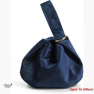 Velvet Top Handle Bag Wristlet Clutch Tote Purse